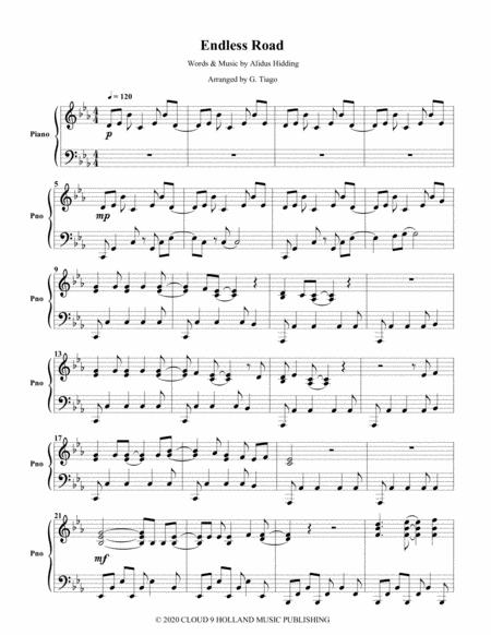 Endless Road Piano Solo Sheet Music