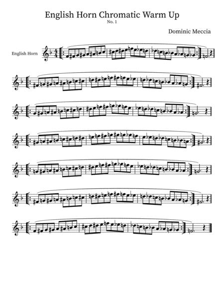 English Horn Chromatic Warm Up Sheet Music