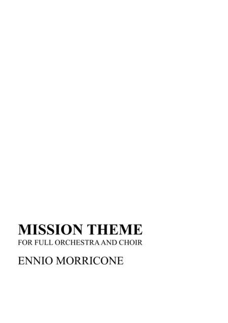Free Sheet Music Ennio Morricone The Mission Main Theme Full Orchestra And 2 Part Choir Score