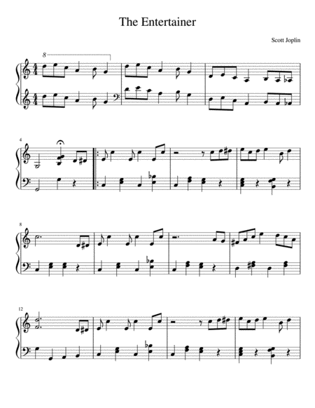 Free Sheet Music Entertainer Full Version Simplified