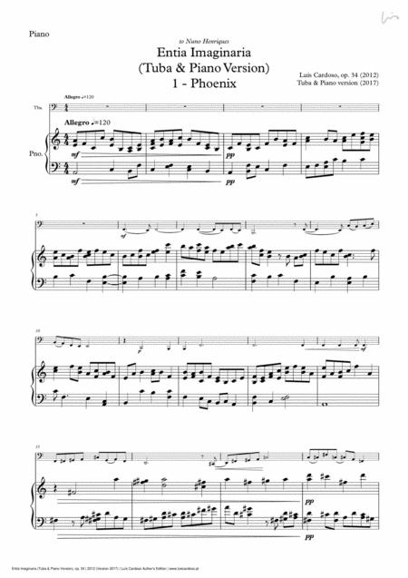 Entia Imaginaria Tuba Piano Version Sheet Music