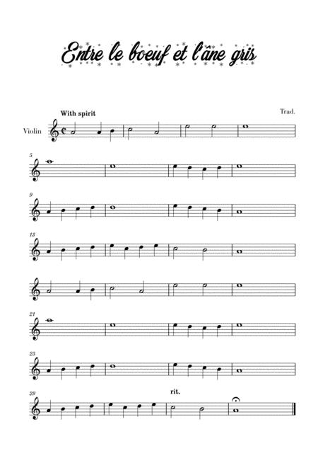 Entre Le B Uf Et L Ne Gris For Violin Sheet Music