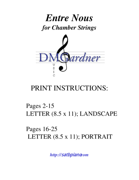 Free Sheet Music Entre Nous For Strings