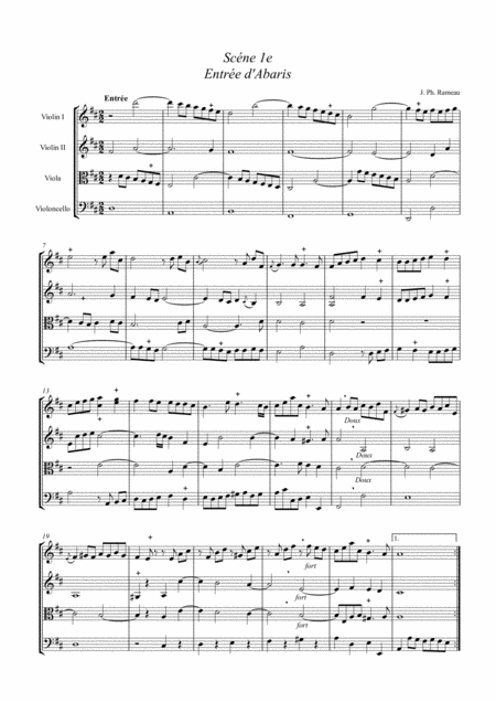 Free Sheet Music Entree D Abaris From Les Boredes