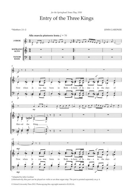 Free Sheet Music Entry Of The Three Kings