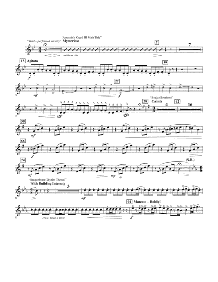 Free Sheet Music Epic Gaming Themes Bb Tenor Saxophone