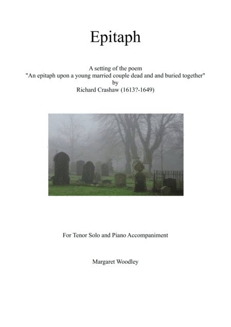 Free Sheet Music Epitaph For Tenor Solo And Piano
