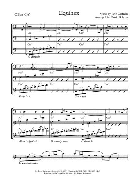 Equinox In C Bass Clef Sheet Music