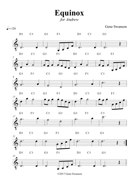 Equinox Play Along Sheet Music