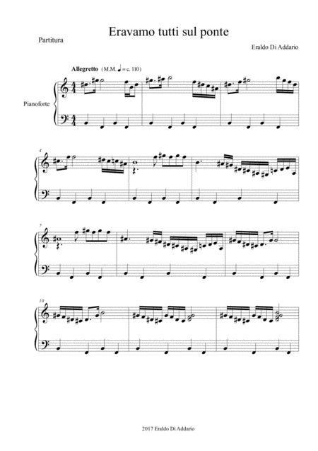 Eravamo Tutti Sul Ponte Sheet Music