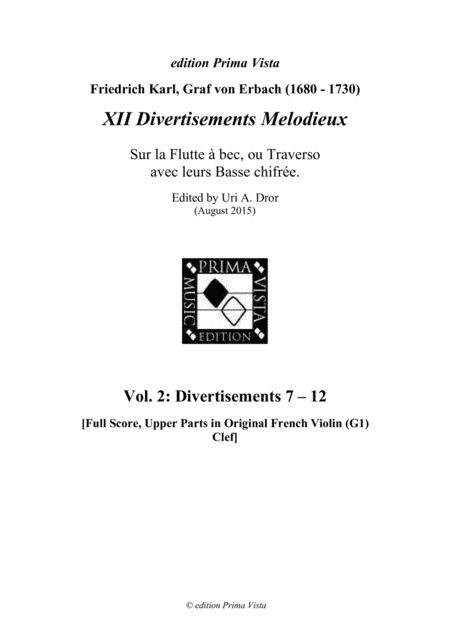 Erbach Divertisements Melodieux 7 12 French Clefs Sheet Music