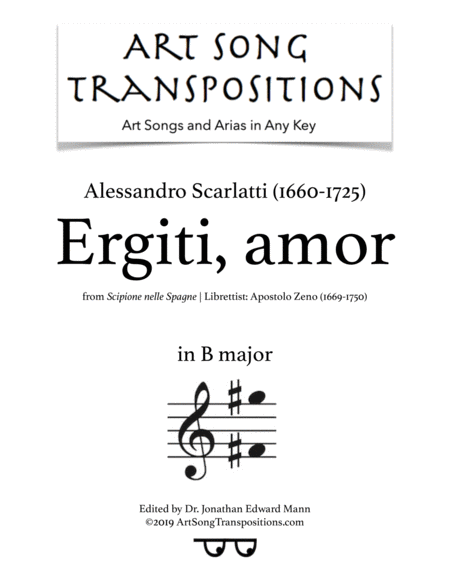 Free Sheet Music Ergiti Amor Transposed To B Major