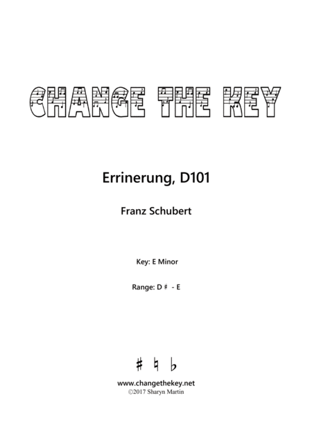Free Sheet Music Errinerung D101 E Minor