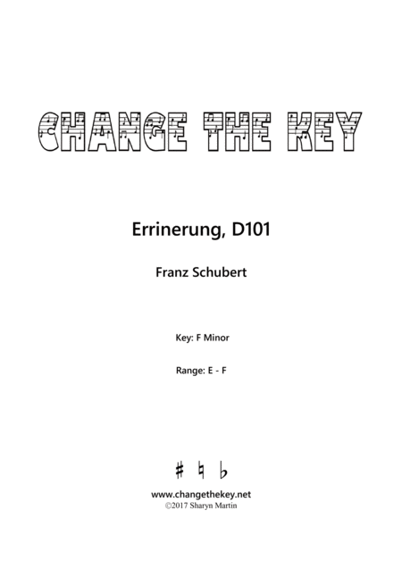 Free Sheet Music Errinerung D101 F Minor