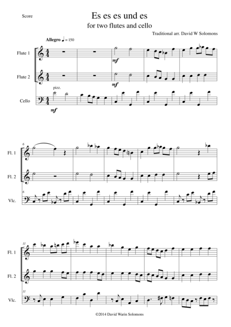 Es Es Es Und Es For 2 Flutes And Cello Sheet Music