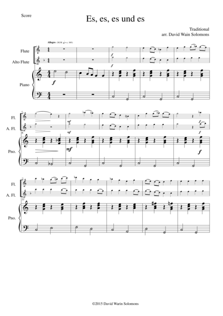 Free Sheet Music Es Es Es Und Es For Flute Alto Flute And Piano