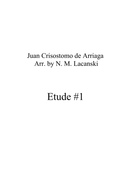 Free Sheet Music Etude 1