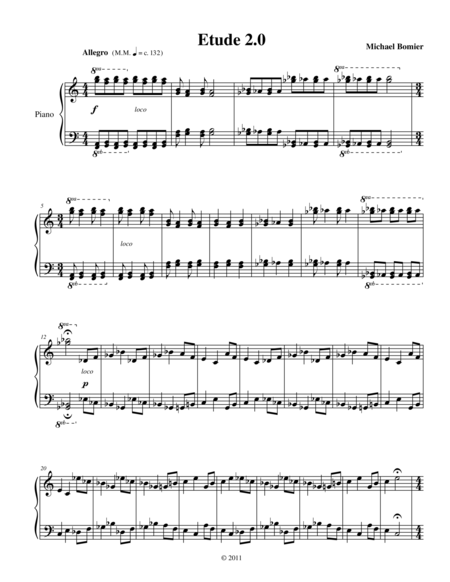 Etude 2 0 From 25 Etudes Using Symmetry Mirroring And Intervals Sheet Music