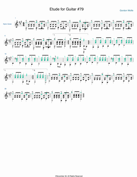 Etude For Guitar 79 Sheet Music