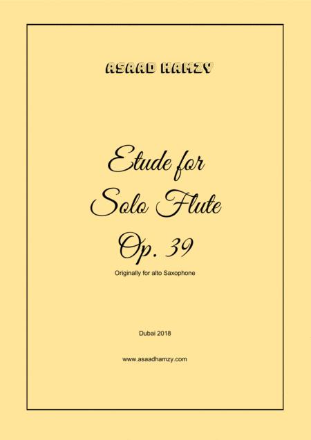 Etude For Solo Flute Op 39 Originally For Alto Saxophone Sheet Music