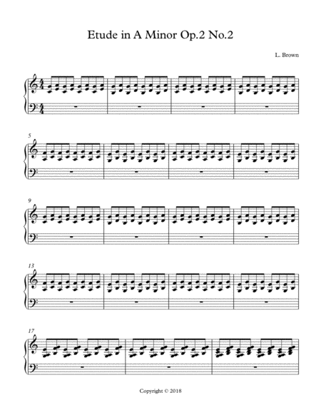 Etude In A Minor Op 2 No 2 Sheet Music