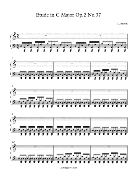 Free Sheet Music Etude In C Major Op 2 No 37