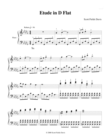 Free Sheet Music Etude In D Flat