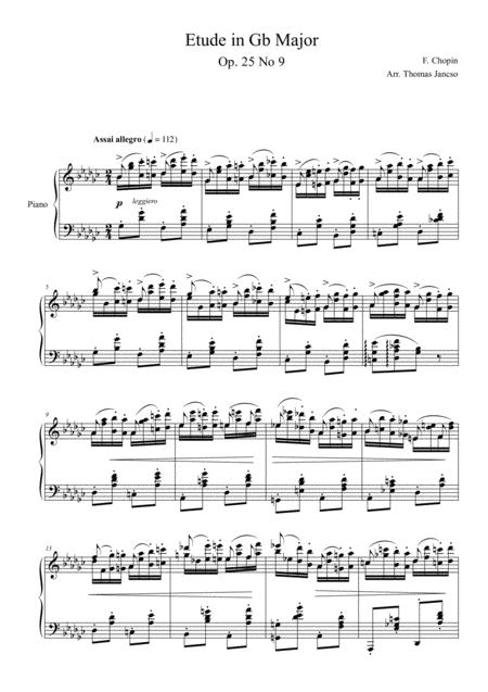 Etude In Gb Major Sheet Music