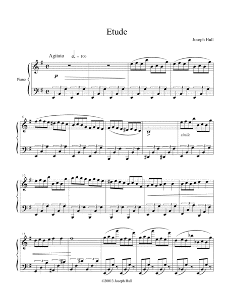 Free Sheet Music Etude No 1 For Piano