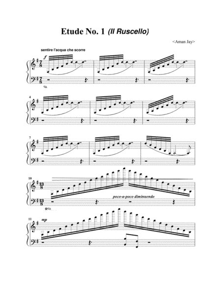 Free Sheet Music Etude No 1 Il Ruscello