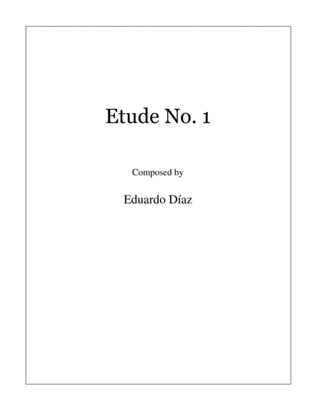 Etude No 1 Sheet Music