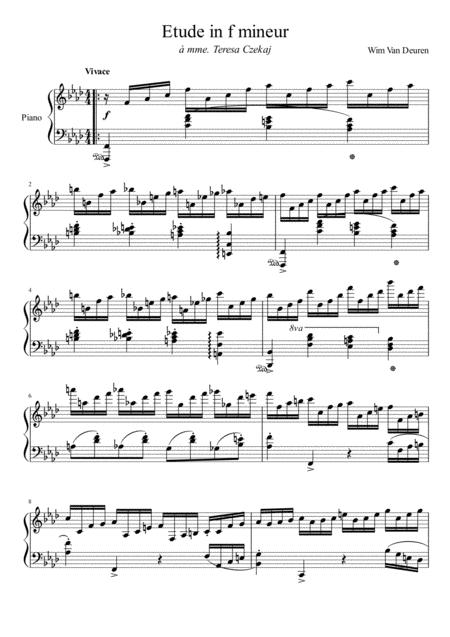 Free Sheet Music Etude Pour Piano En F Mineur Piano Study In F Minor