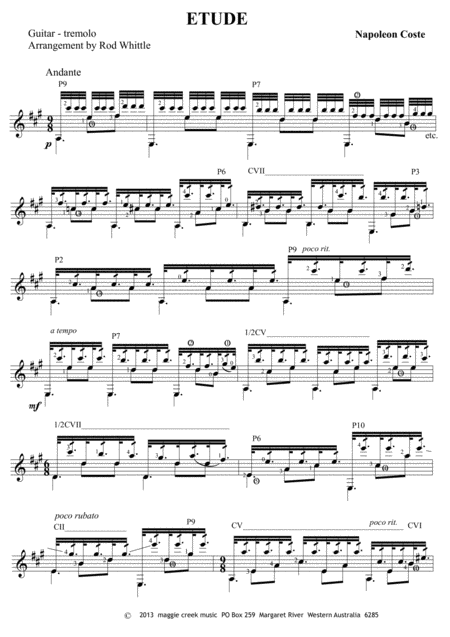 Etude Tremolo Sheet Music