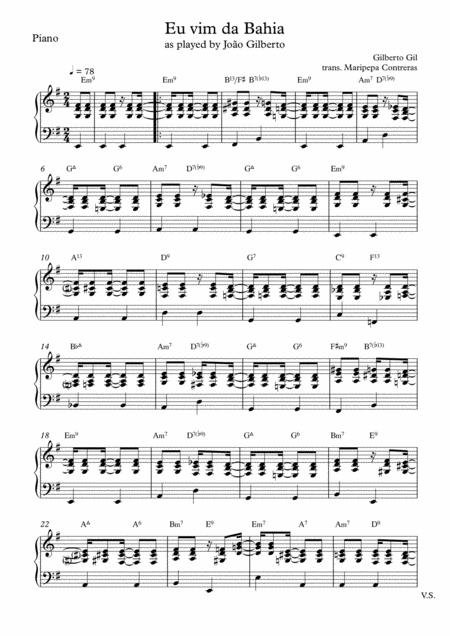 Eu Vim Da Bahia Sheet Music