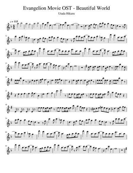 Evangelion Ost Beautiful World Sheet Music