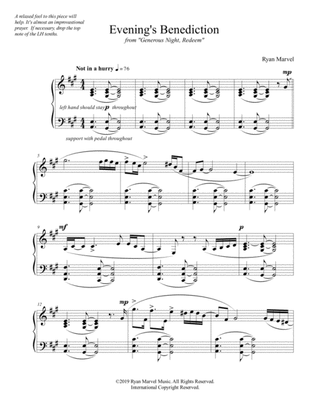 Evenings Benediction Sheet Music