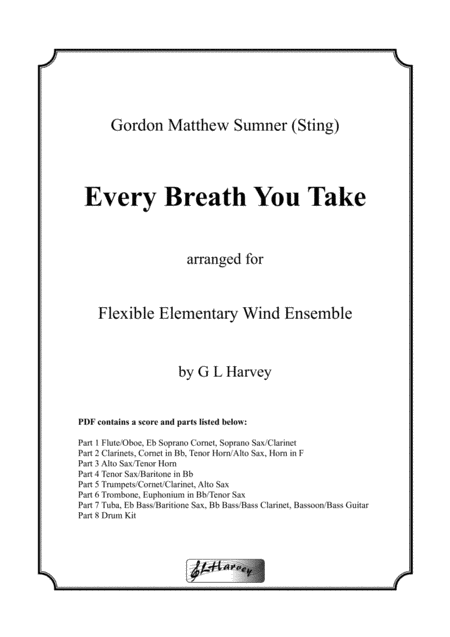 Free Sheet Music Every Breath You Take For Elementary Wind Ensemble
