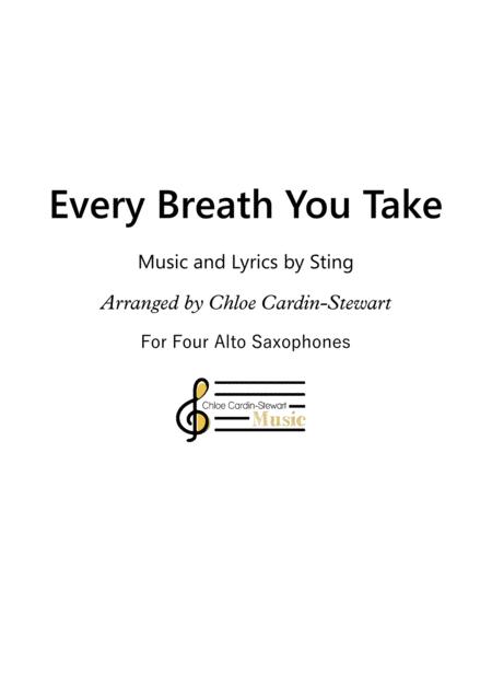 Every Breath You Take Saxophone Quartet Sheet Music