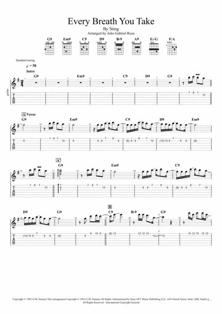 Every Breath You Take Tab Sheet Music