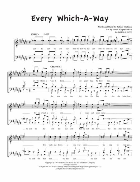 Every Which A Way Chorus Pricing Sheet Music