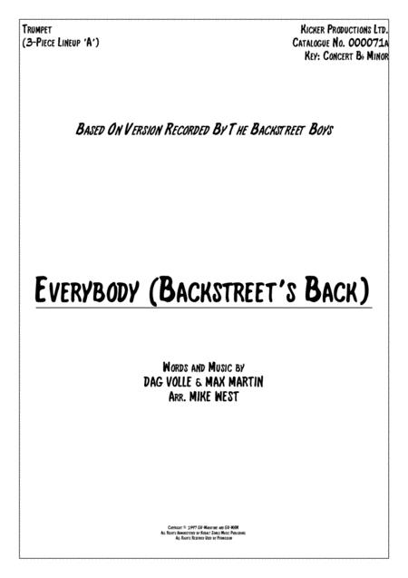 Free Sheet Music Everybody Backstreet Back 3 Piece Brass Section A