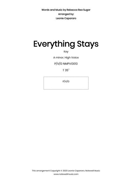 Free Sheet Music Everything Stays Pvg A Minor High Voice