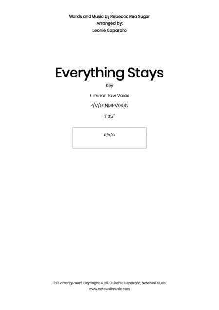 Everything Stays Pvg E Minor Low Voice Sheet Music