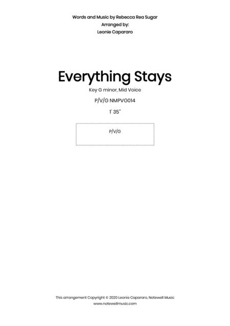 Everything Stays Pvg G Minor Medium Voice Sheet Music