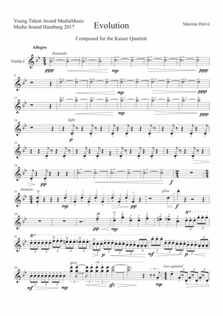 Evolution Violin 1 Part Sheet Music