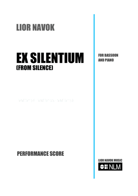 Ex Silentium For Bassoon And Piano Score And Part Sheet Music