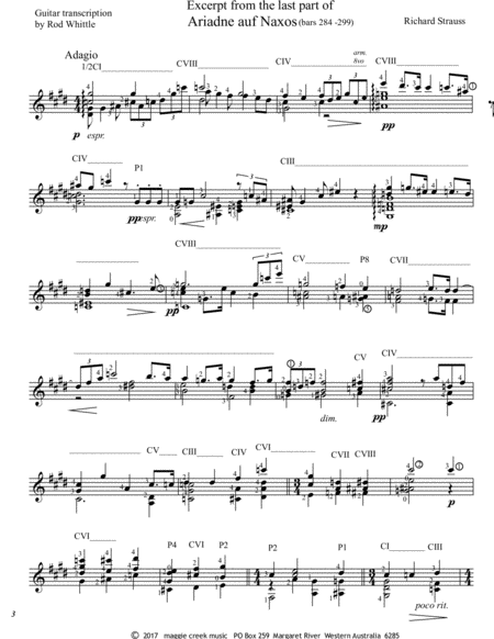 Free Sheet Music Excerpt From The Last Part Of Ariadne Auf Naxos