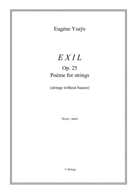 Free Sheet Music Exil Pome For Strings Without Basses