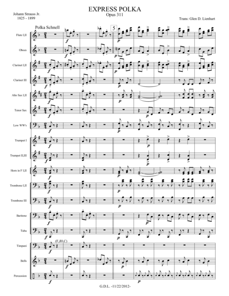 Free Sheet Music Express Polka Extra Score