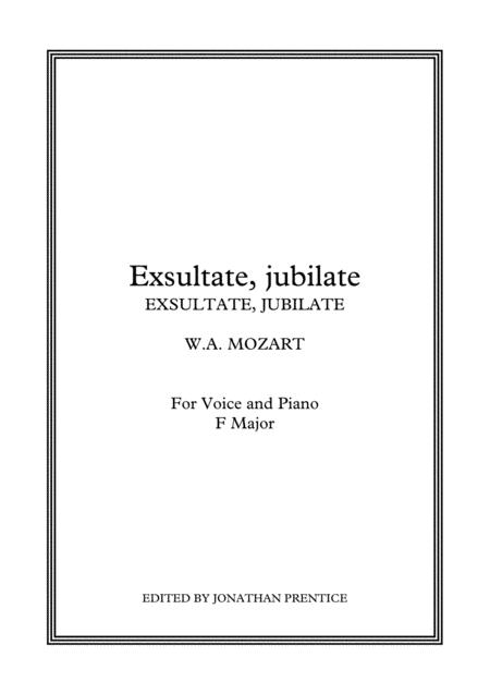 Exsultate Jubilate 1st Mvmt F Major Sheet Music